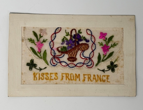 Object of the Month – Embroidered Silk Postcards from Private Henry William Sanford